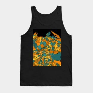 Edinburgh Map Pattern in Orange & Teal Tank Top